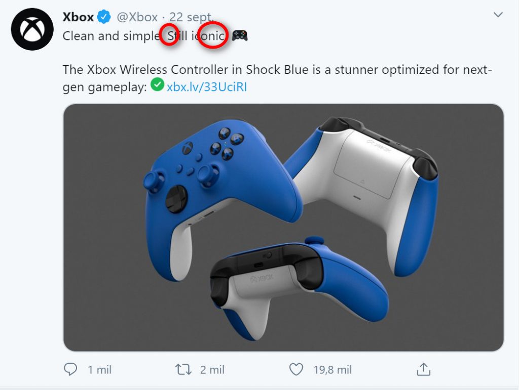 Microsoft Sega mando azul