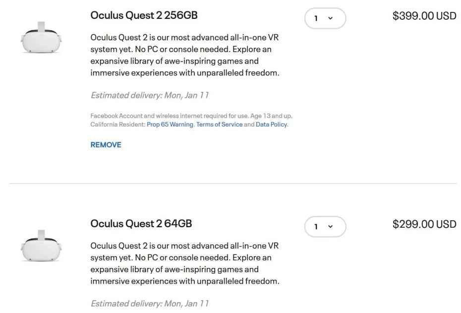 Oculus Quest 2 stock