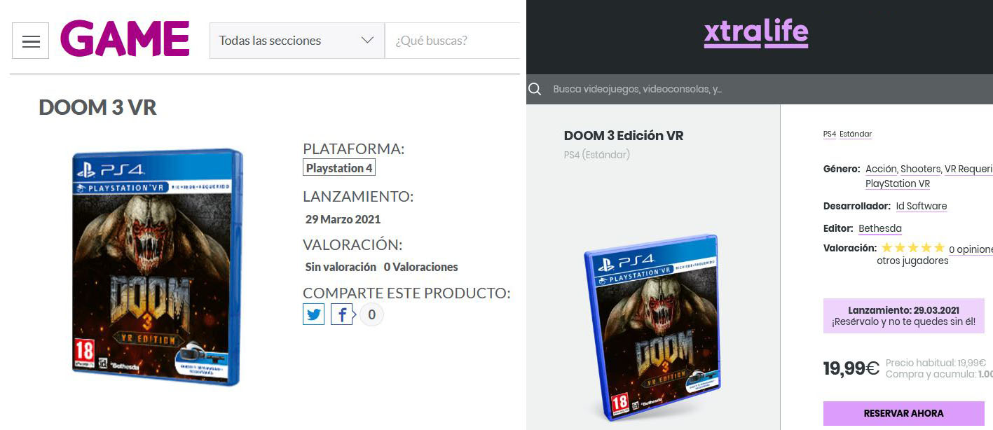 Doom3 VR tiendas