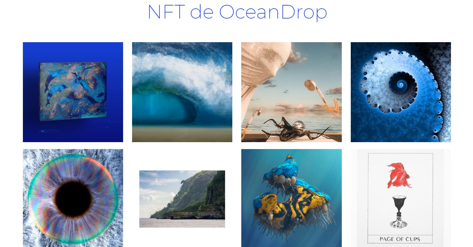 Galería de arte virtual de OceanDrop