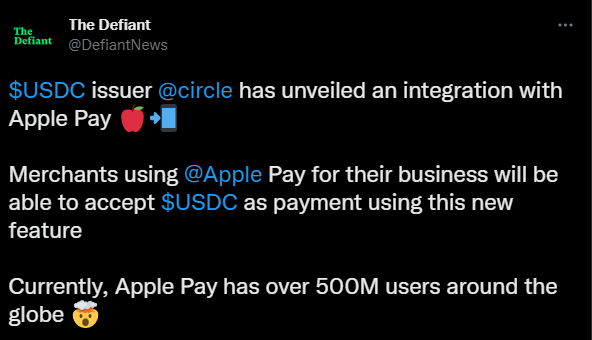 Apple Pay USDC